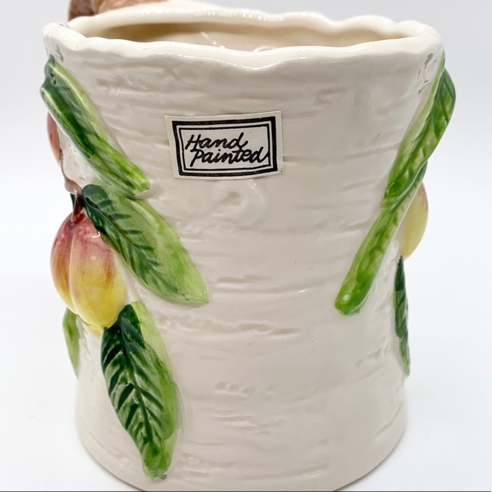 New Peaches on Tree OCI hand painted Ceramic Coffee Tea Mug 90's excellent cond. - Picture 5 of 8